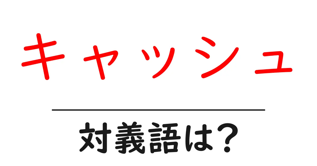 キャッシュの対義語・反対語を使用例を交えて分かりやすく解説!