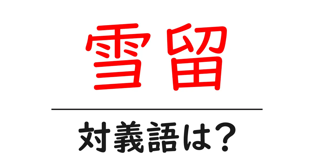雪留の対義語・反対語を使用例を交えて分かりやすく解説!