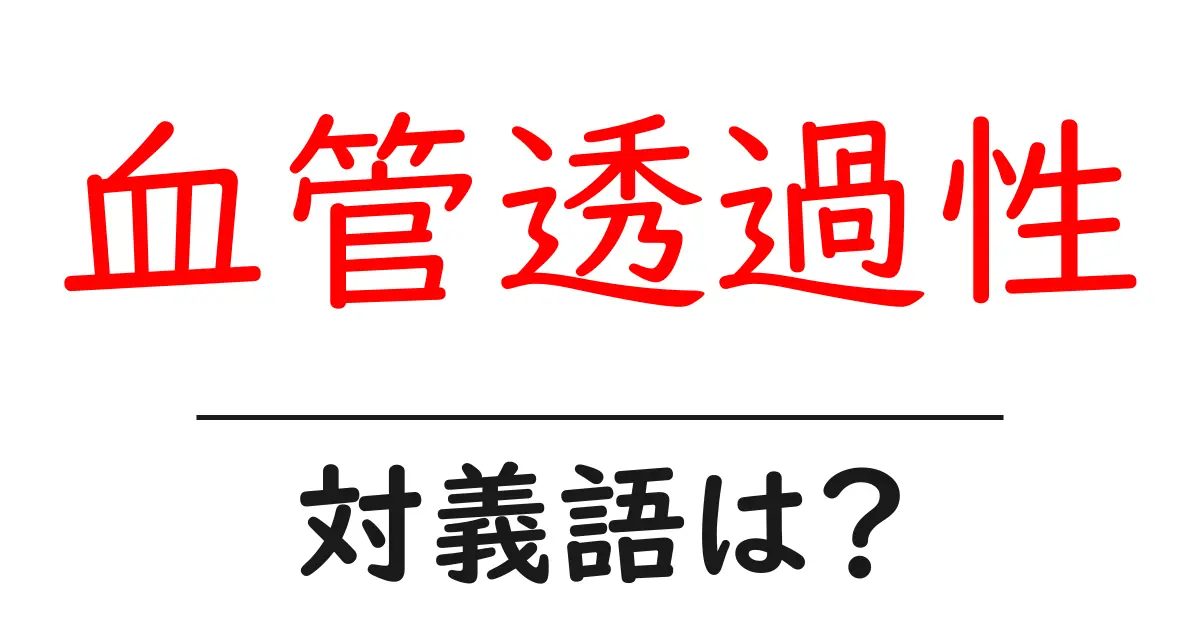 血管透過性の対義語・反対語を使用例を交えて分かりやすく解説!