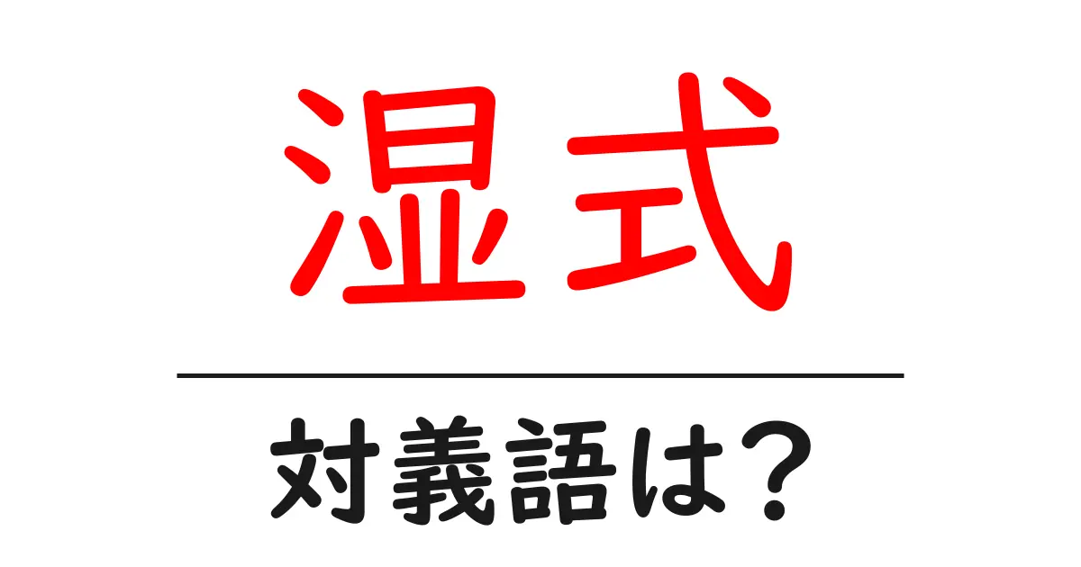 湿式の対義語・反対語を使用例を交えて分かりやすく解説!