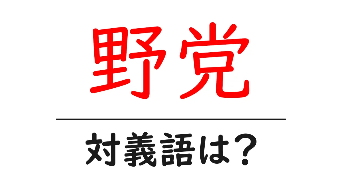 野党の対義語・反対語を使用例を交えて分かりやすく解説!