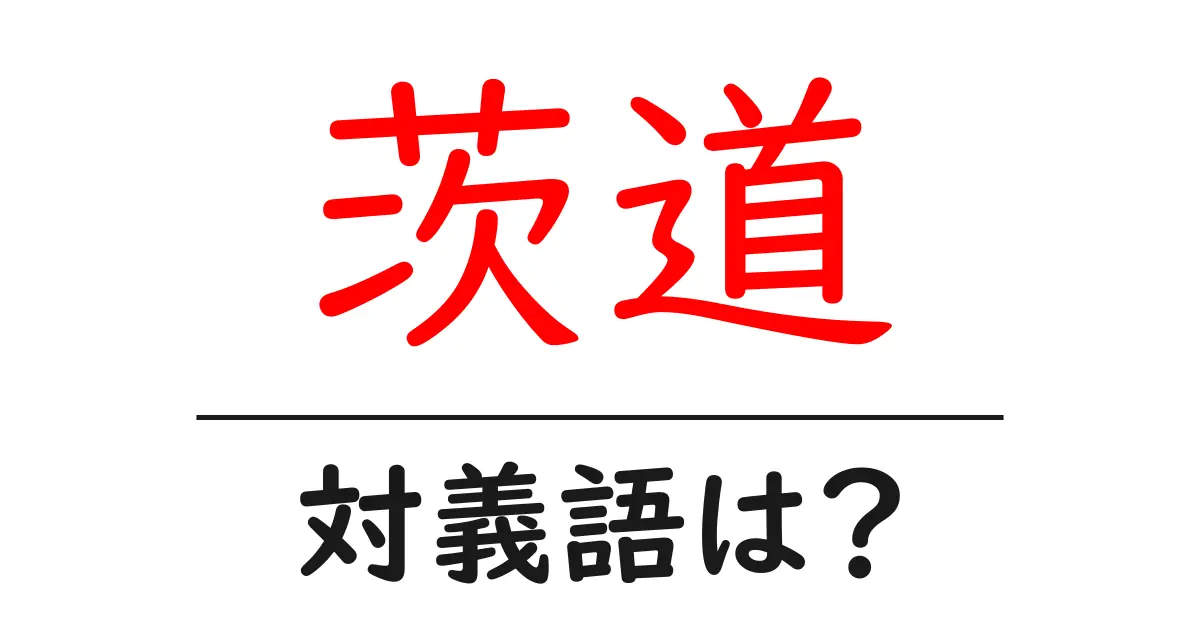 茨道の対義語・反対語を使用例を交えて分かりやすく解説!