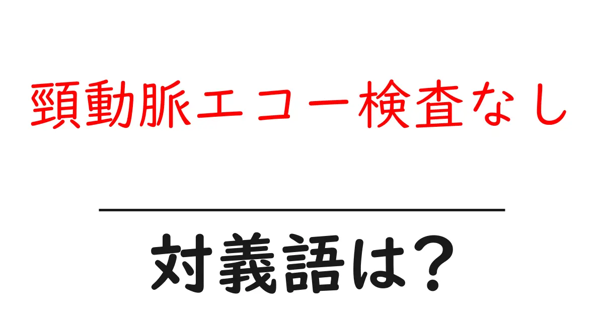 頸動脈エコー検査なしの対義語・反対語を使用例を交えて分かりやすく解説！