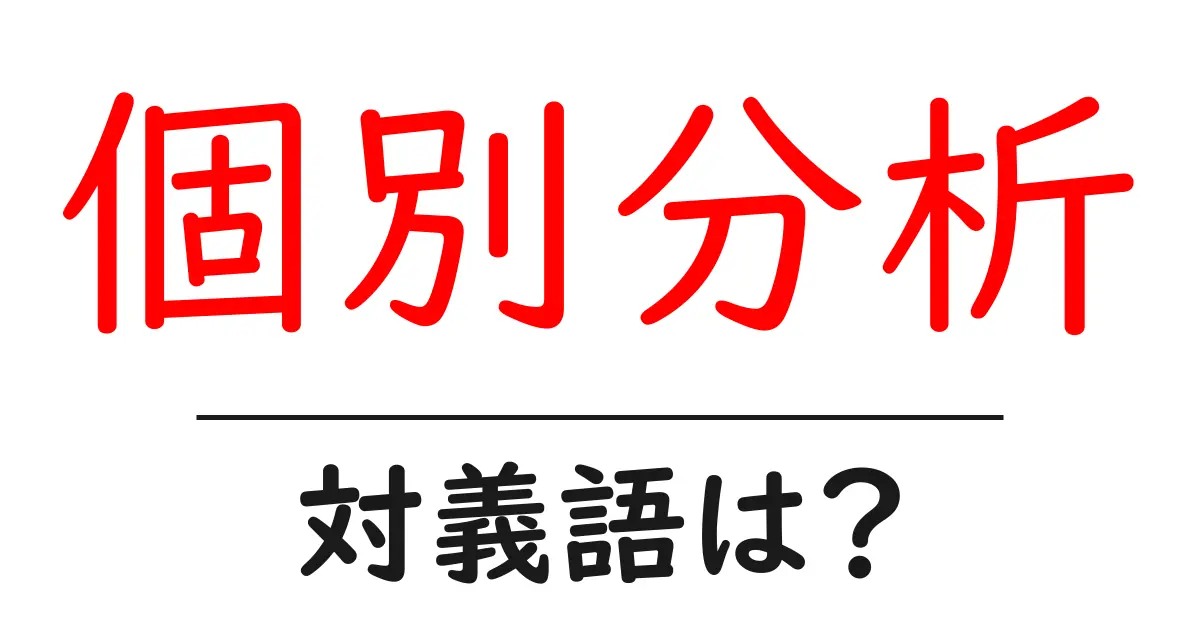 個別分析の対義語・反対語を使用例を交えて分かりやすく解説！