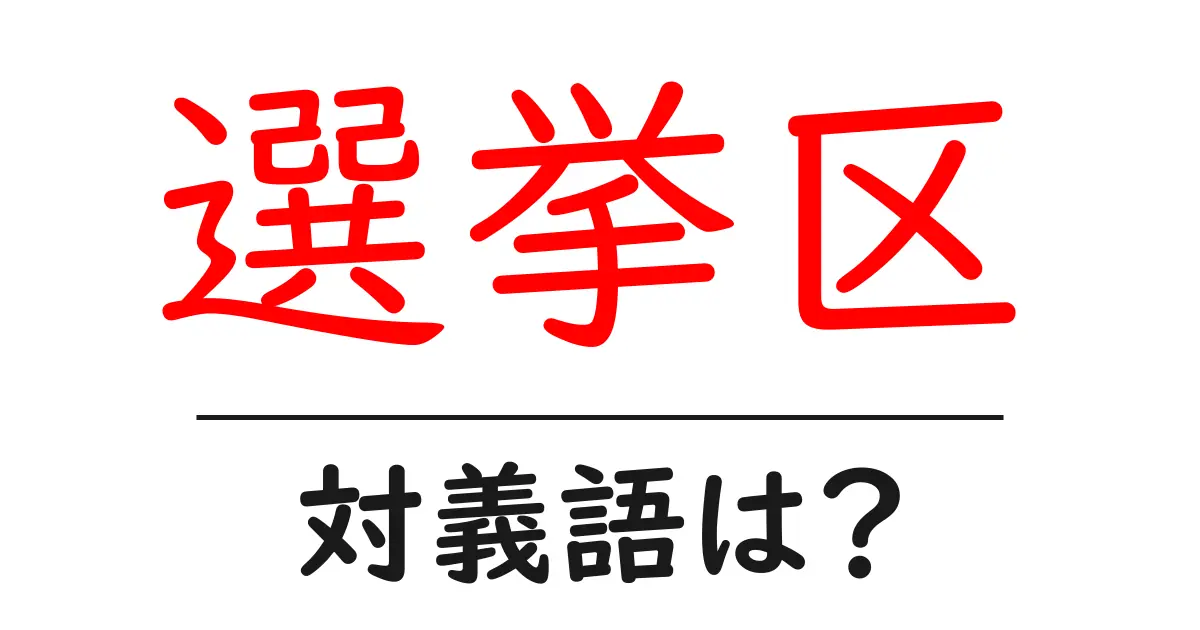 選挙区の対義語・反対語を使用例を交えて分かりやすく解説！