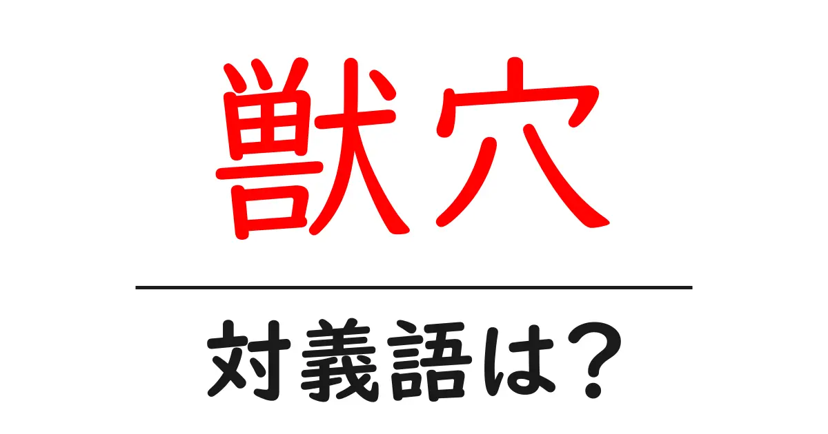 獣穴の対義語・反対語を使用例を交えて分かりやすく解説!