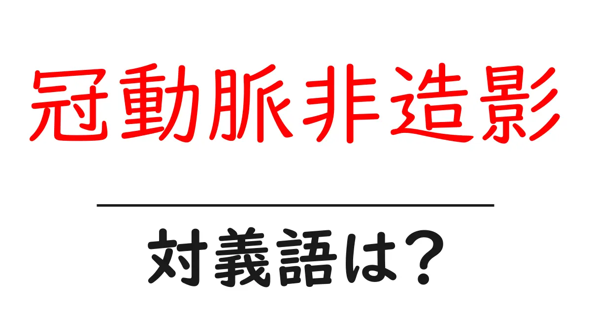 冠動脈非造影の対義語・反対語を使用例を交えて分かりやすく解説！