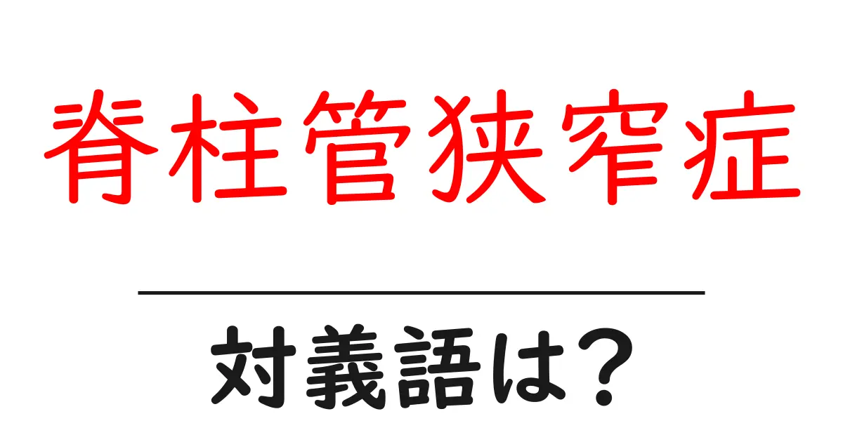 脊柱管狭窄症の対義語・反対語を使用例を交えて分かりやすく解説!
