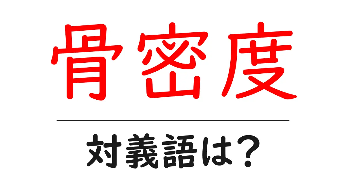 骨密度の対義語・反対語を使用例を交えて分かりやすく解説!