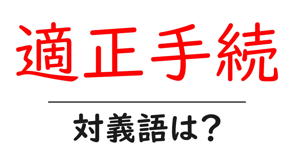 適正手続の対義語・反対語を使用例を交えて分かりやすく解説!