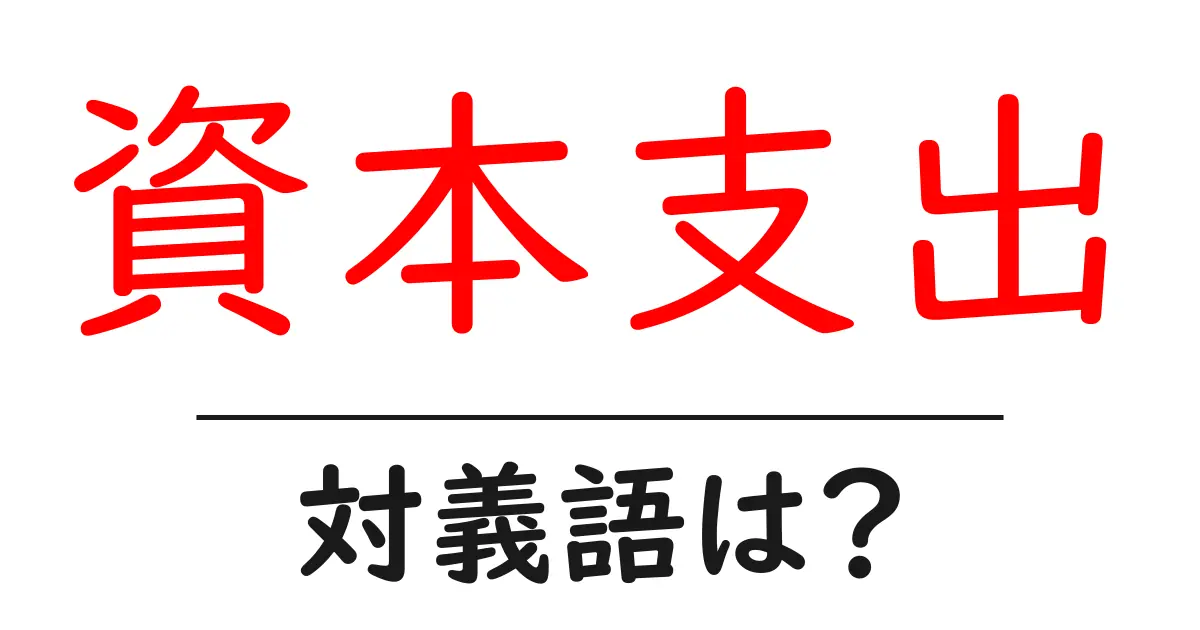 資本支出の対義語・反対語を使用例を交えて分かりやすく解説!