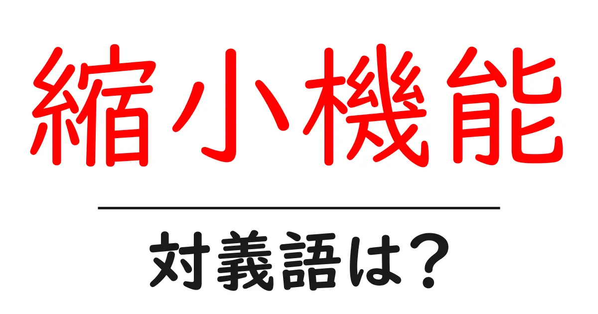 縮小機能の対義語・反対語を使用例を交えて分かりやすく解説!