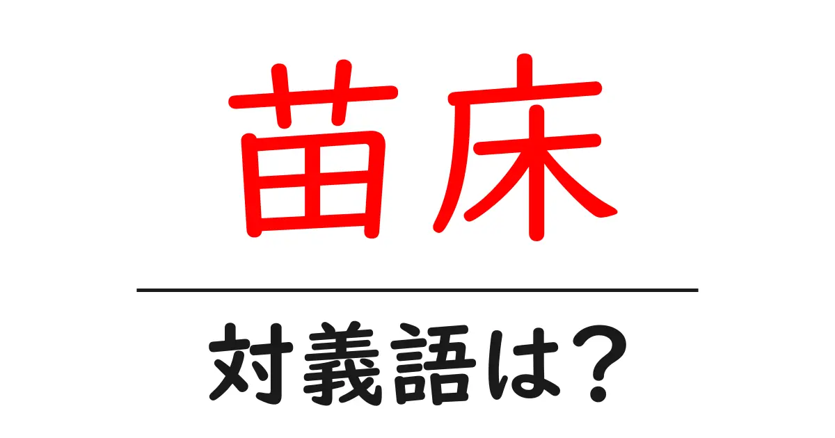 苗床の対義語・反対語を使用例を交えて分かりやすく解説!
