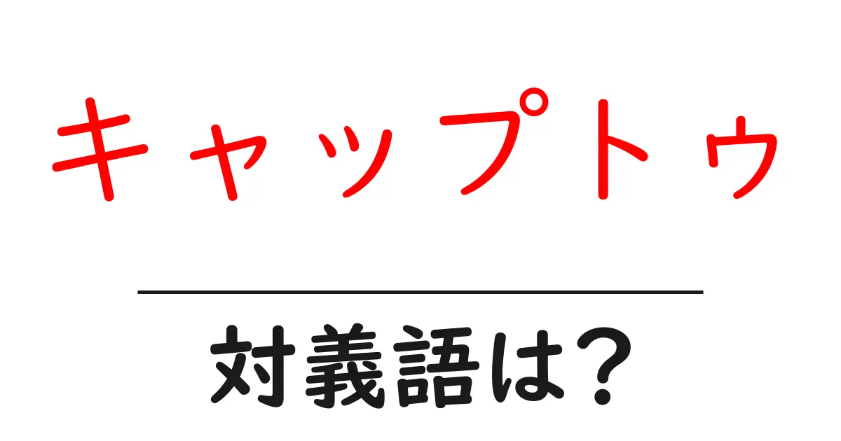 キャップトゥの対義語・反対語を使用例を交えて分かりやすく解説!