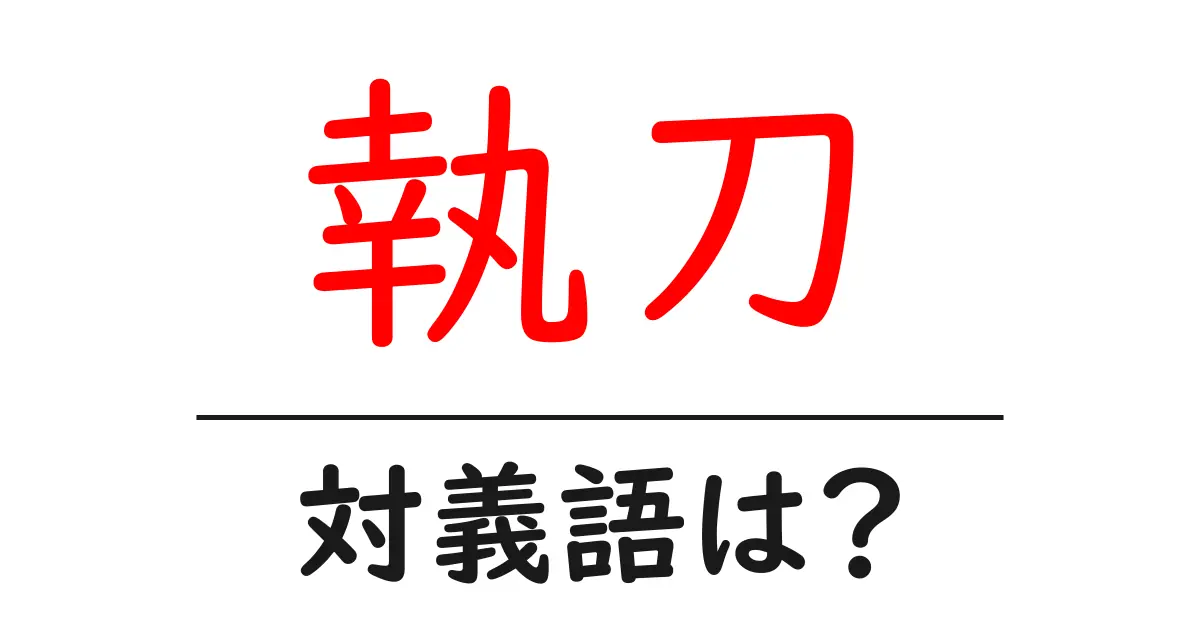 執刀の対義語・反対語を使用例を交えて分かりやすく解説!