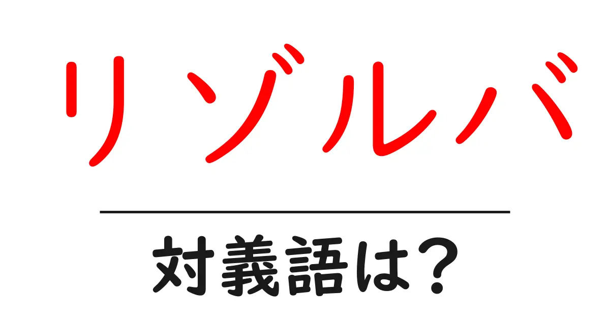 リゾルバの対義語・反対語を使用例を交えて分かりやすく解説!