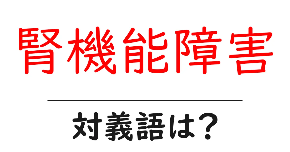腎機能障害の対義語・反対語を使用例を交えて分かりやすく解説!
