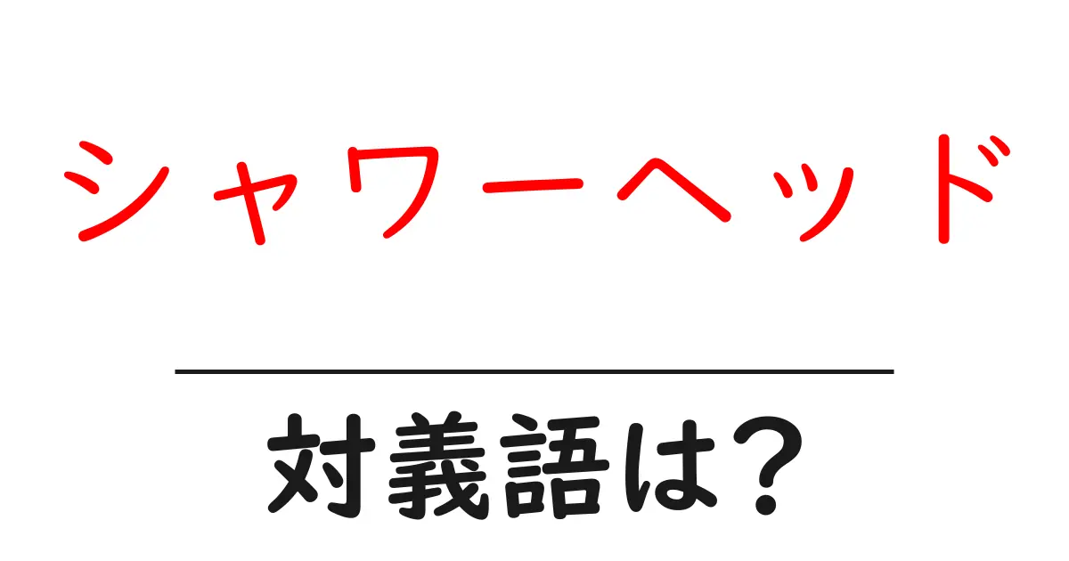 シャワーヘッドの対義語・反対語を使用例を交えて分かりやすく解説!
