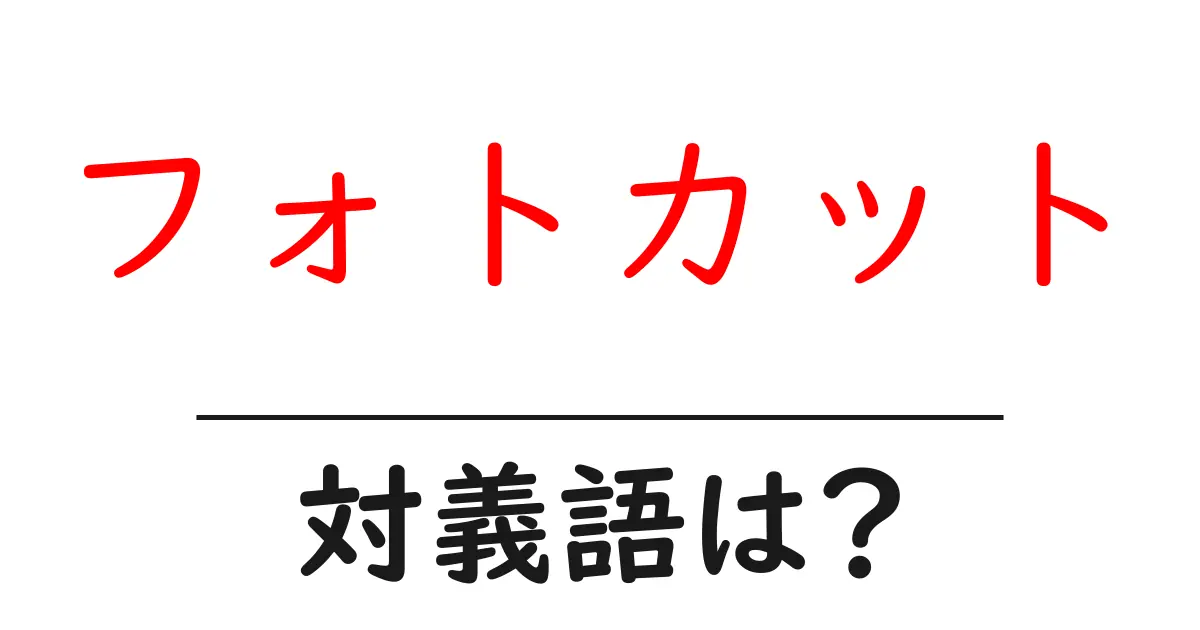 フォトカットの対義語・反対語を使用例を交えて分かりやすく解説！