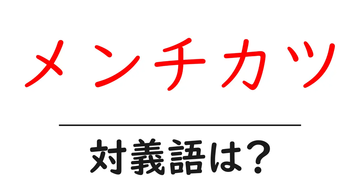 メンチカツの対義語・反対語を使用例を交えて分かりやすく解説!