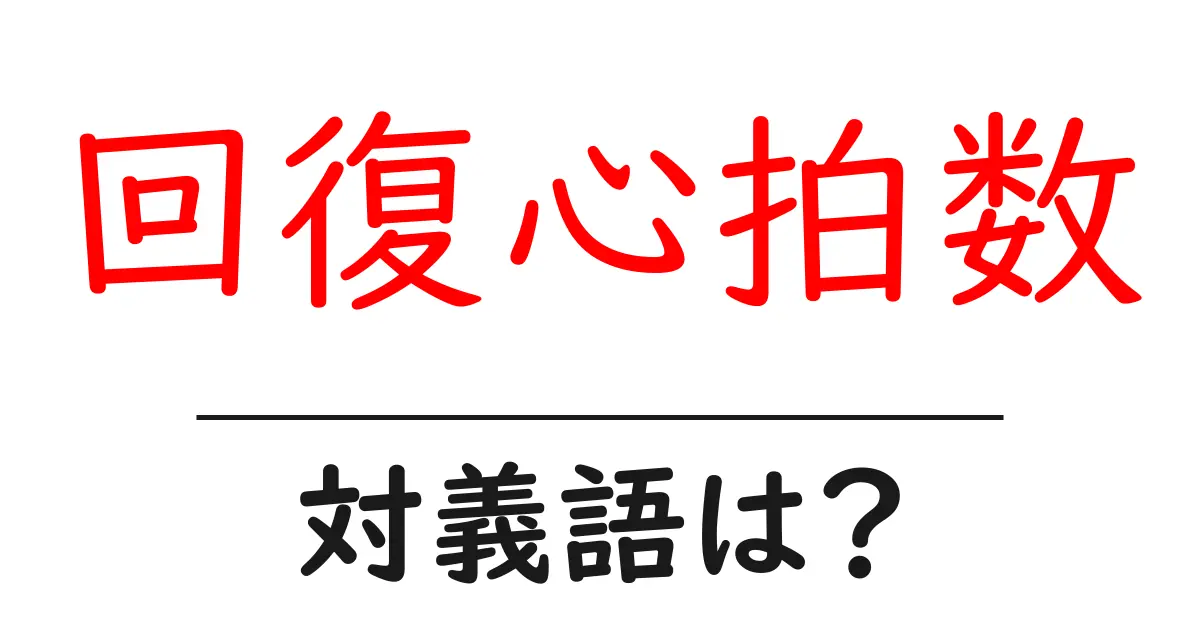 回復心拍数の対義語・反対語を使用例を交えて分かりやすく解説!