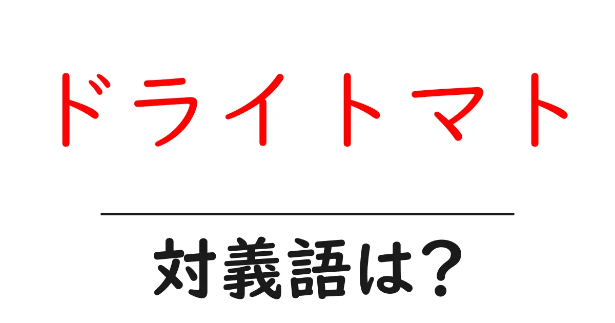 ドライトマトの対義語・反対語を使用例を交えて分かりやすく解説!