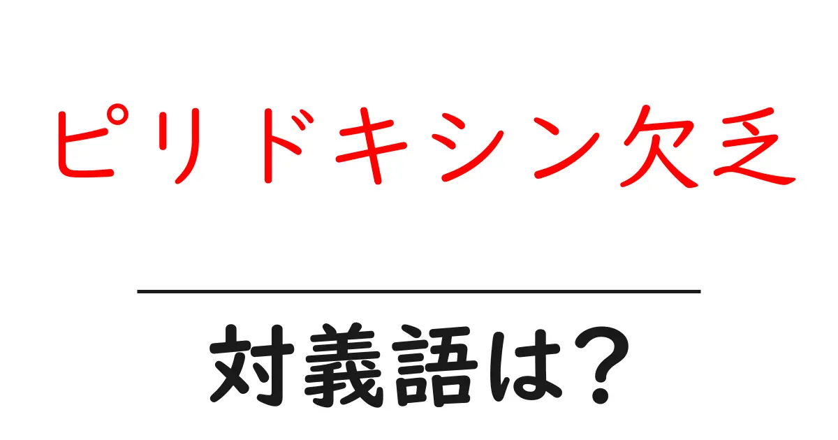 ピリドキシン欠乏の対義語・反対語を使用例を交えて分かりやすく解説！