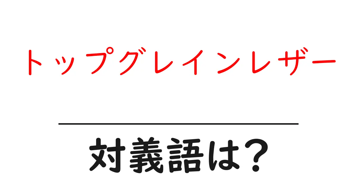 トップグレインレザーの対義語・反対語を使用例を交えて分かりやすく解説!