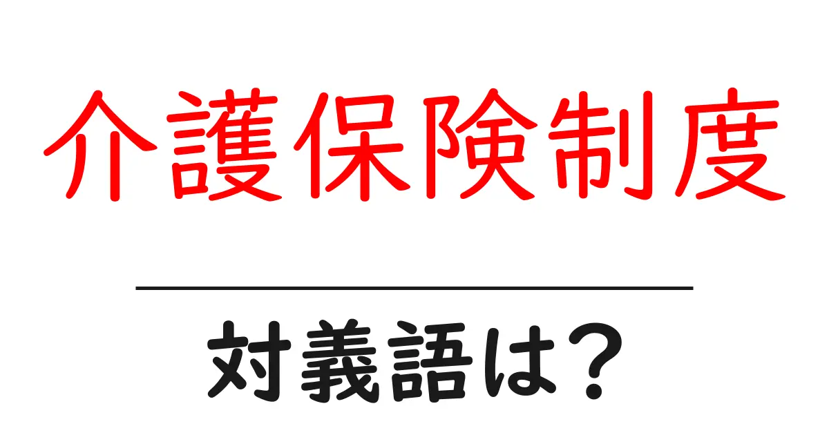 介護保険制度の対義語・反対語を使用例を交えて分かりやすく解説!