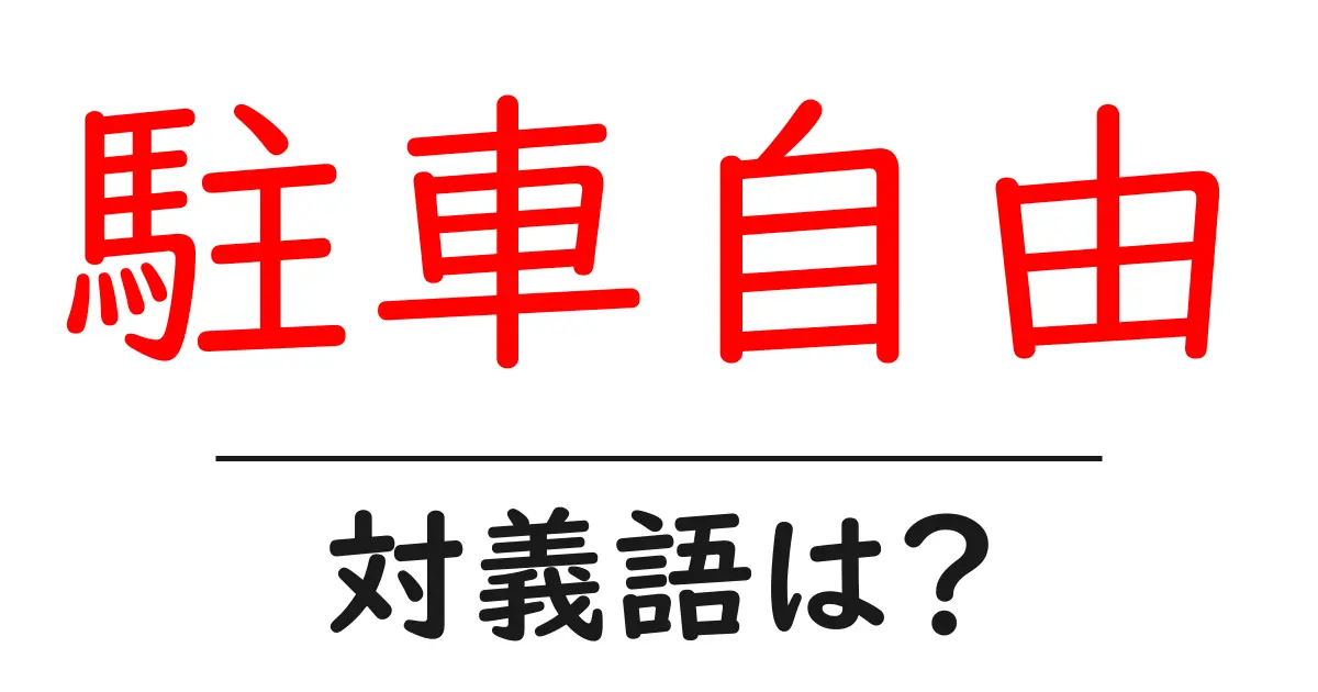 駐車自由の対義語・反対語を使用例を交えて分かりやすく解説！