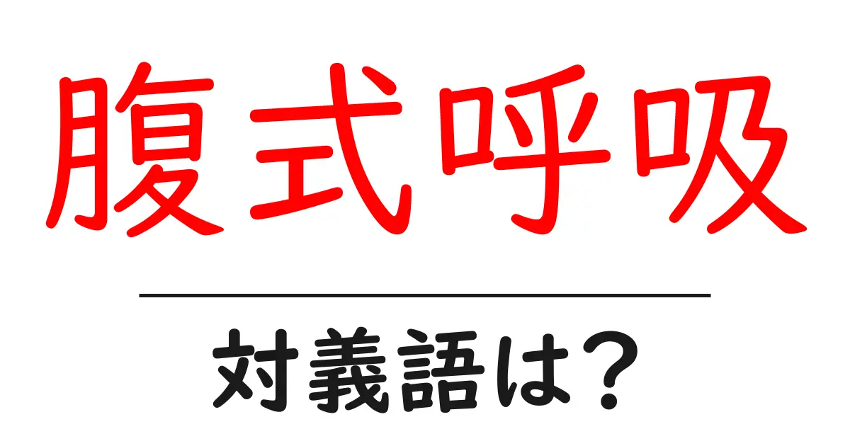 腹式呼吸の対義語・反対語を使用例を交えて分かりやすく解説！