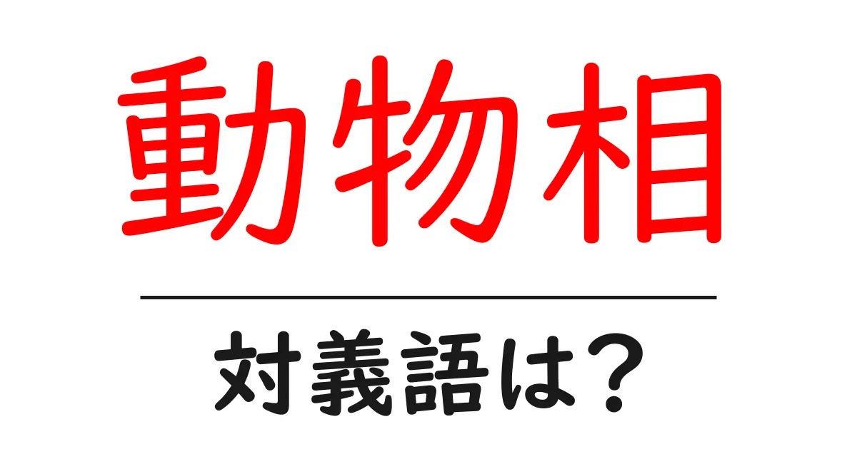 動物相の対義語・反対語を使用例を交えて分かりやすく解説!