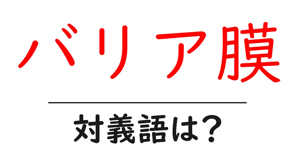 バリア膜の対義語・反対語を使用例を交えて分かりやすく解説!