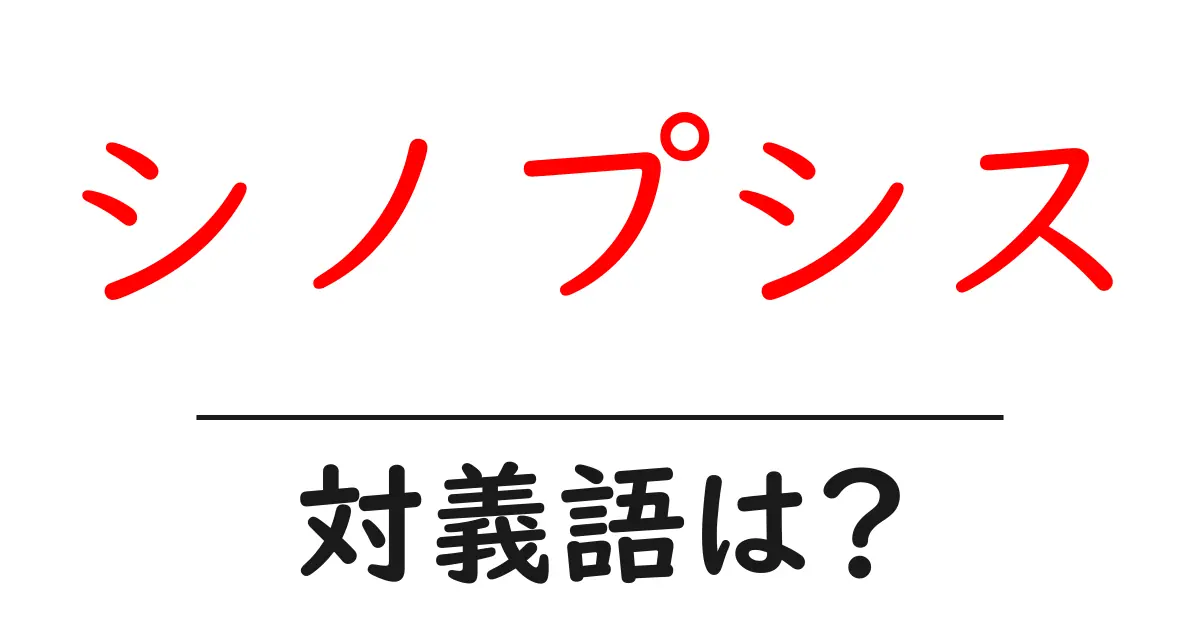 シノプシスの対義語・反対語を使用例を交えて分かりやすく解説!