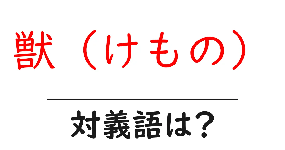 獣(けもの)の対義語・反対語を使用例を交えて分かりやすく解説!