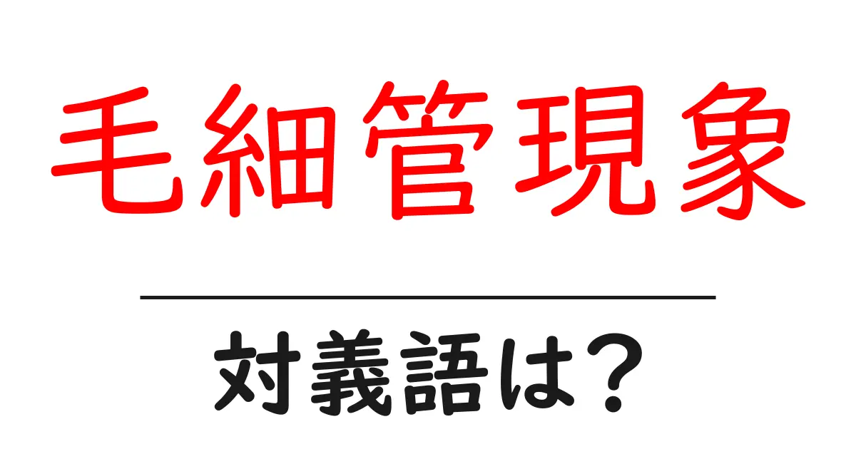 毛細管現象の対義語・反対語を使用例を交えて分かりやすく解説!