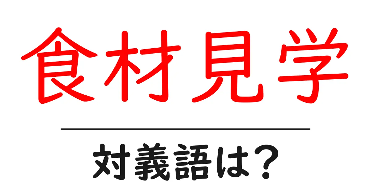 食材見学の対義語・反対語を使用例を交えて分かりやすく解説！