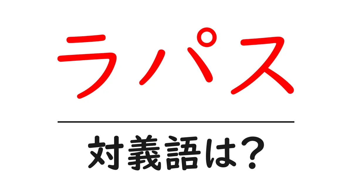 ラパスの対義語・反対語を使用例を交えて分かりやすく解説！