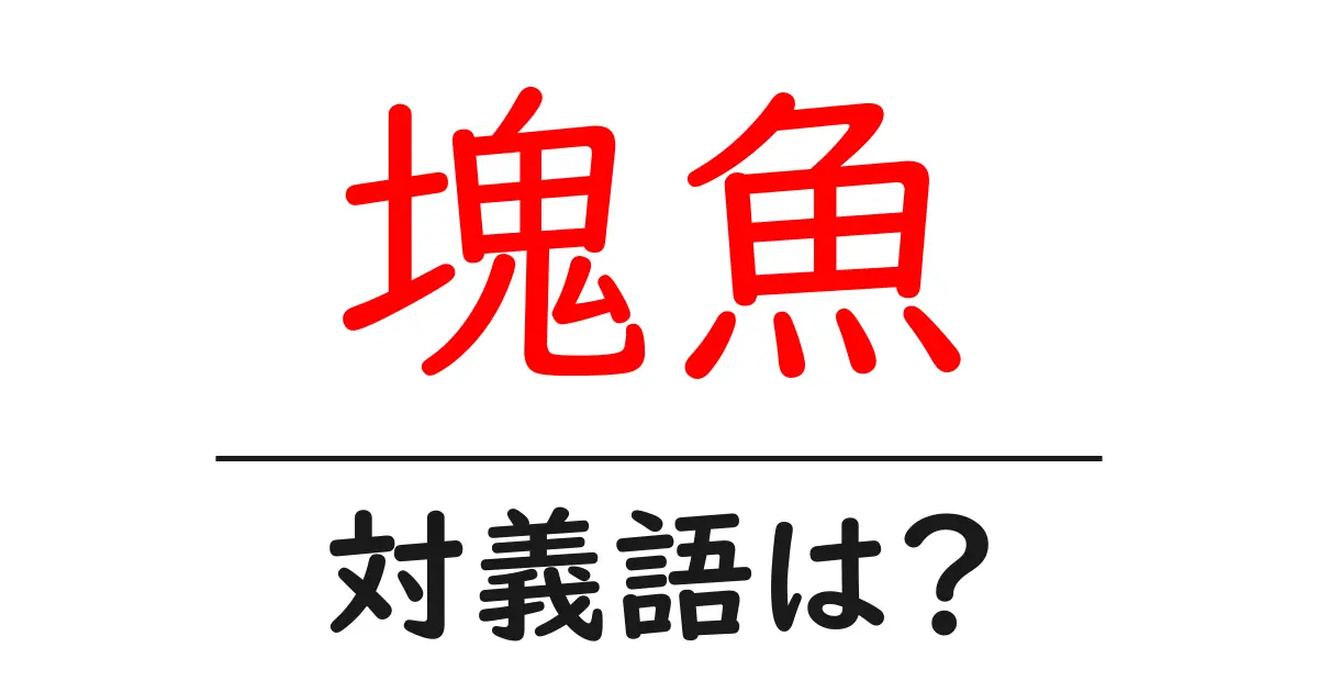 塊魚の対義語・反対語を使用例を交えて分かりやすく解説!