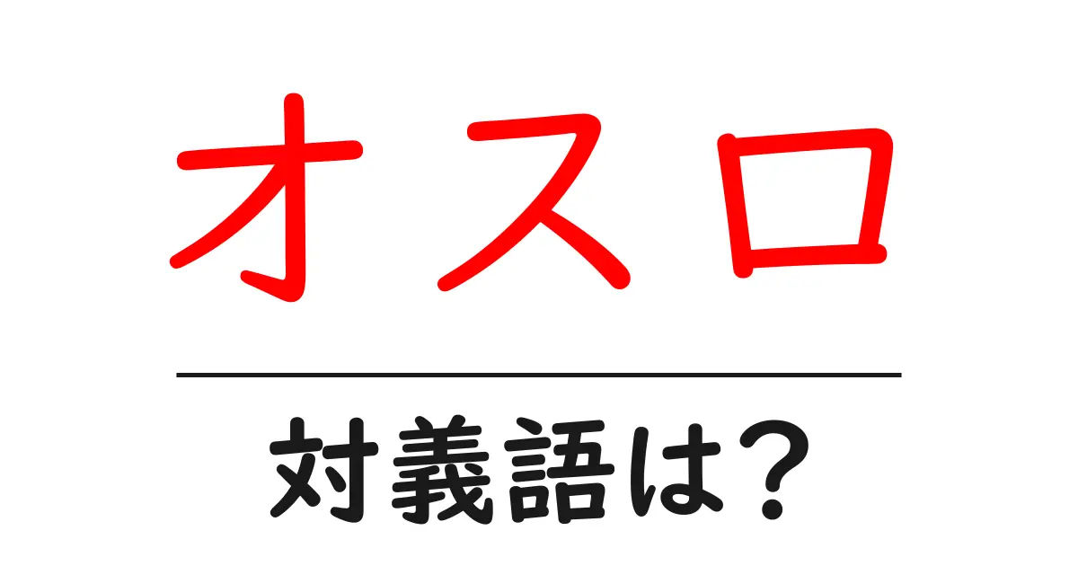 オスロの対義語・反対語を使用例を交えて分かりやすく解説!