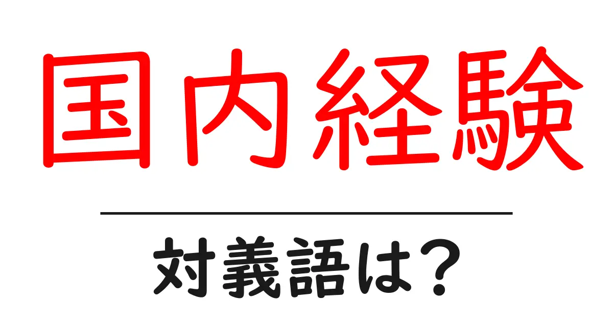 国内経験の対義語・反対語を使用例を交えて分かりやすく解説!