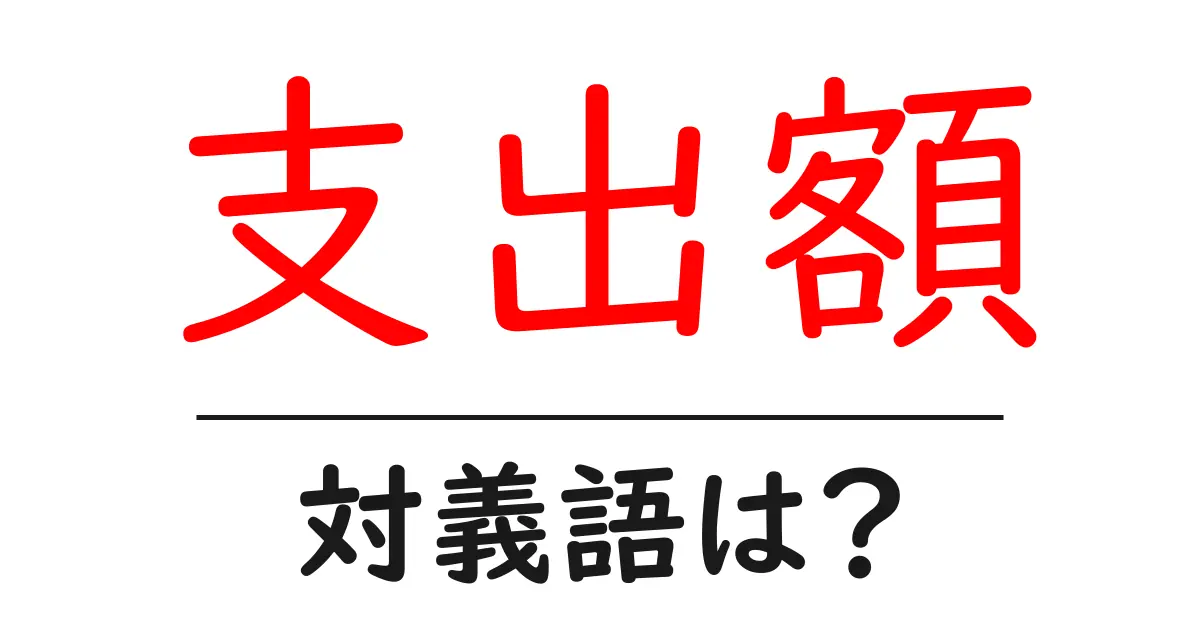 支出額の対義語・反対語を使用例を交えて分かりやすく解説!