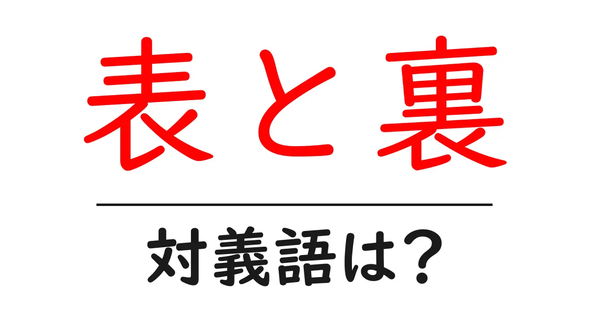 表と裏の対義語・反対語を使用例を交えて分かりやすく解説!