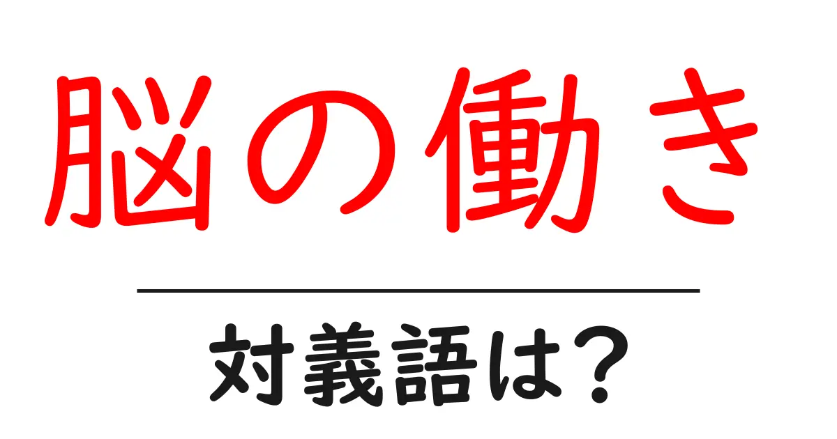脳の働きの対義語・反対語を使用例を交えて分かりやすく解説!