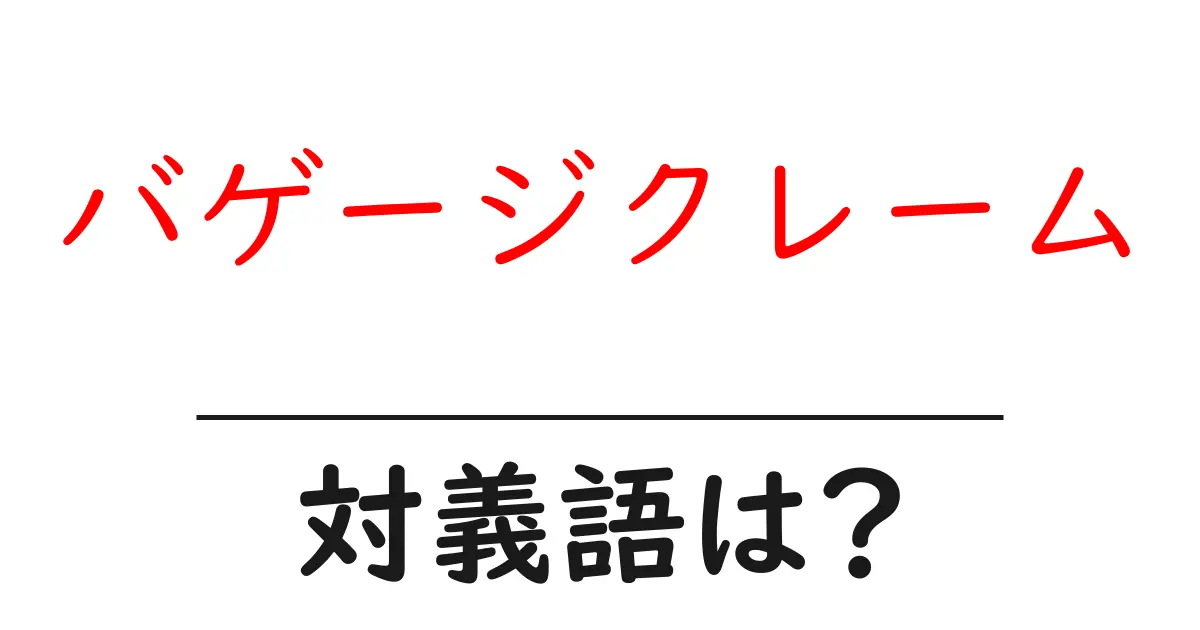 バゲージクレームの対義語・反対語を使用例を交えて分かりやすく解説!