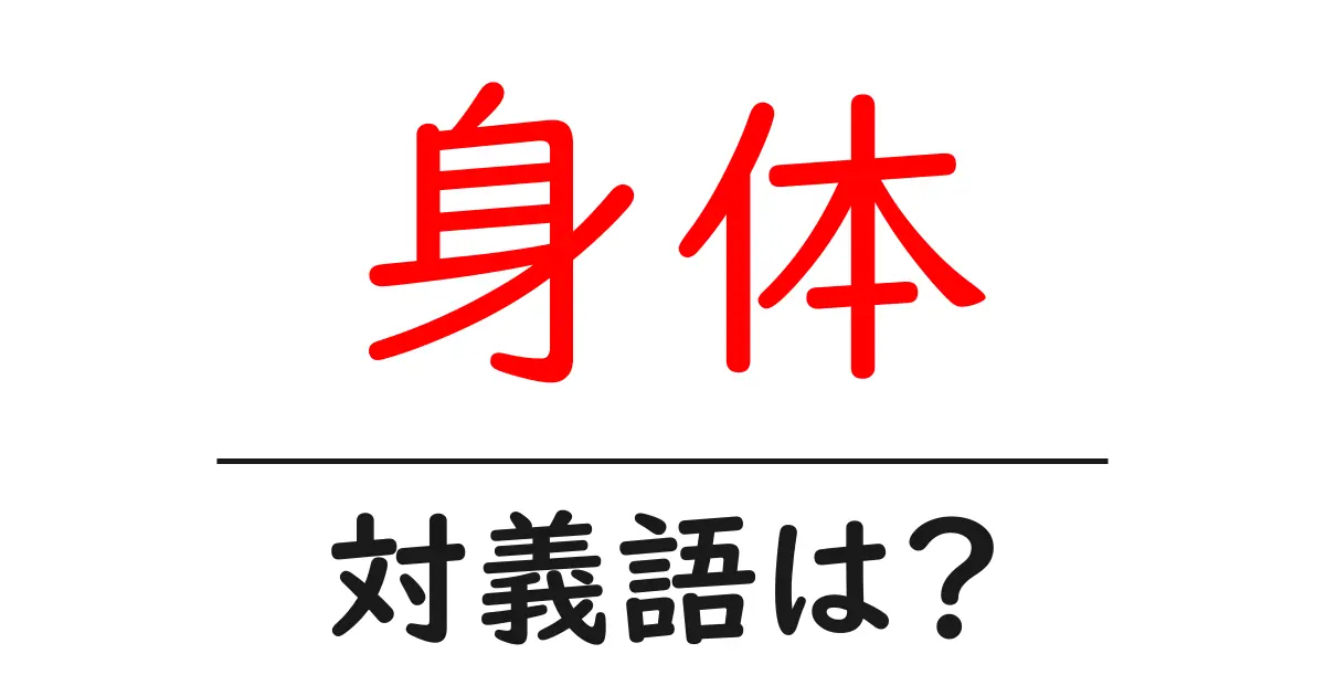 身体の対義語・反対語を使用例を交えて分かりやすく解説!