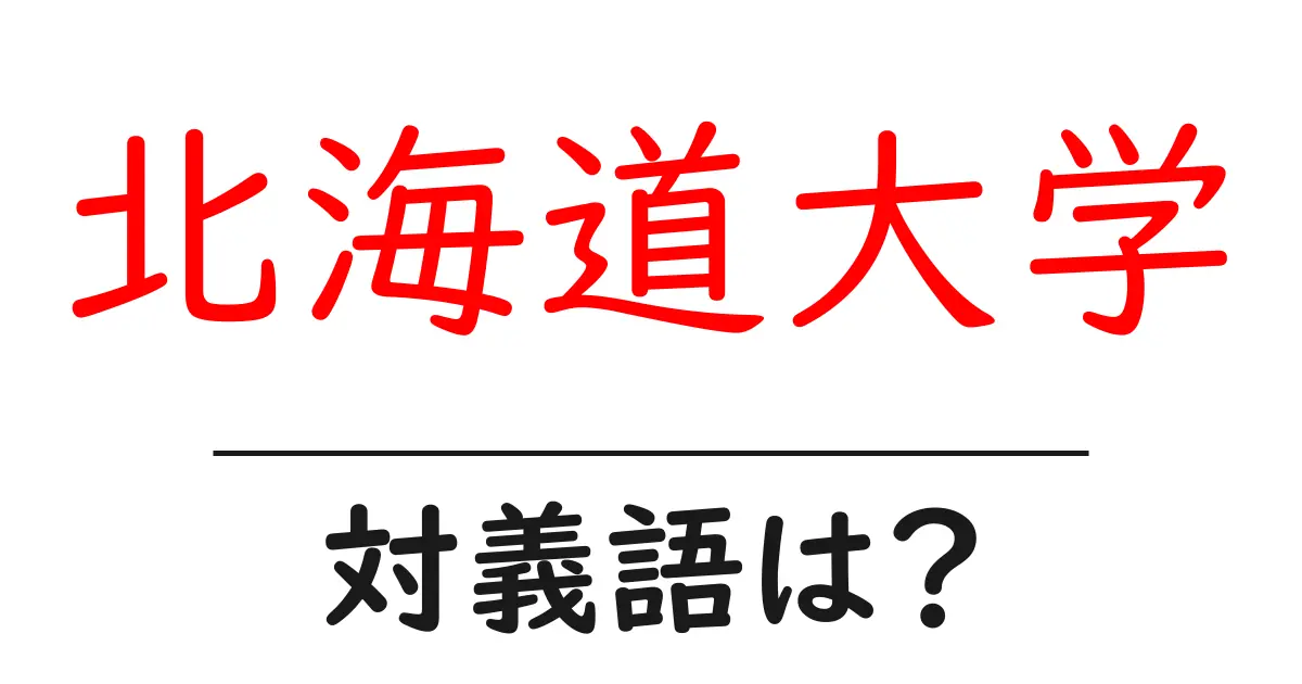 北海道大学の対義語・反対語を使用例を交えて分かりやすく解説!