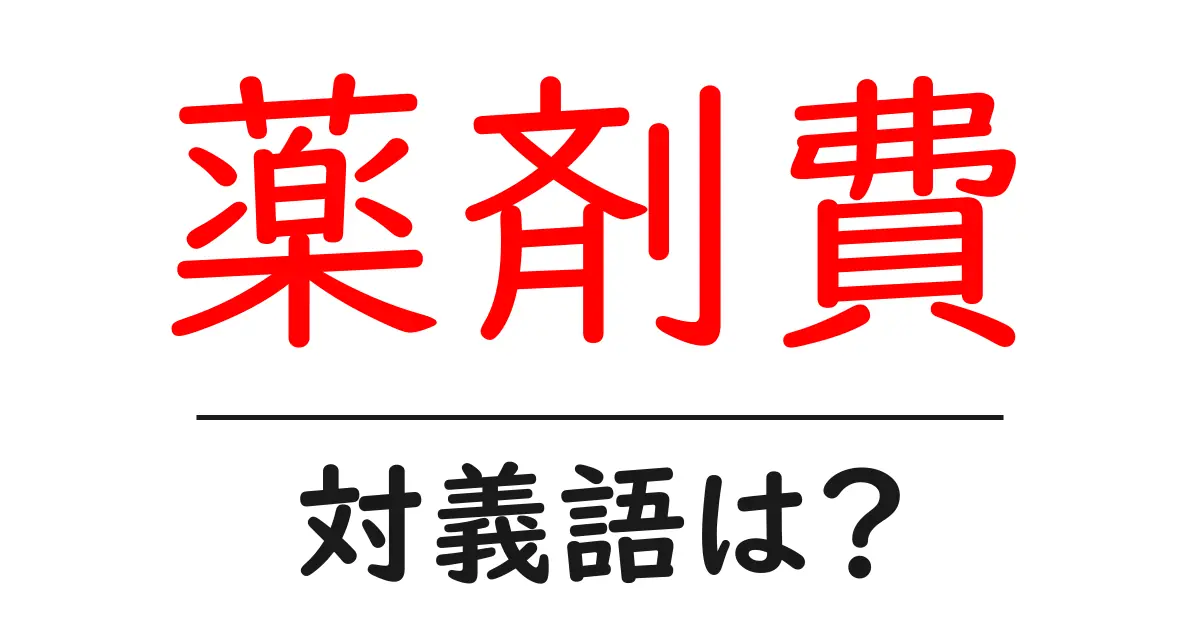 薬剤費の対義語・反対語を使用例を交えて分かりやすく解説！
