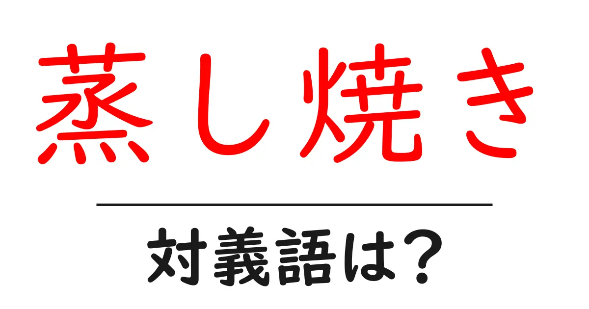蒸し焼きの対義語・反対語を使用例を交えて分かりやすく解説!