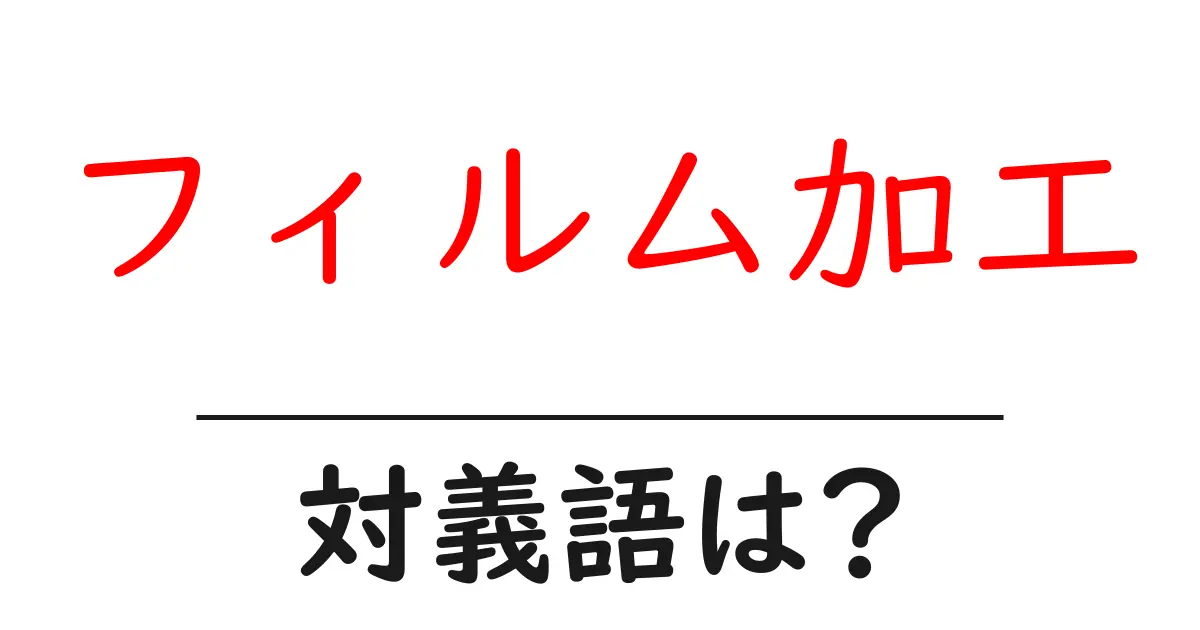 フィルム加工の対義語・反対語を使用例を交えて分かりやすく解説!